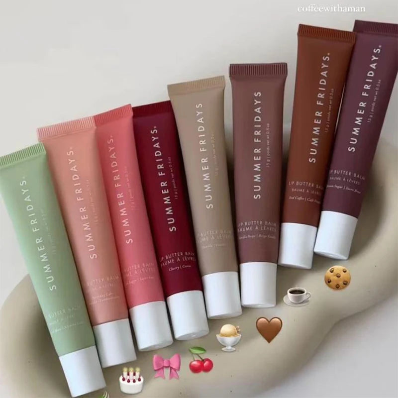 Summer Fridays Lip Balm Moisturizing Mirror Lip Gloss Lip Vanilla Pink Sugar Coffee Cake Smell Lipstick Transparent Oil Makeup